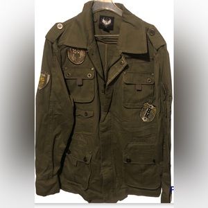 Hama Khaki Vintage Military Style Jacket